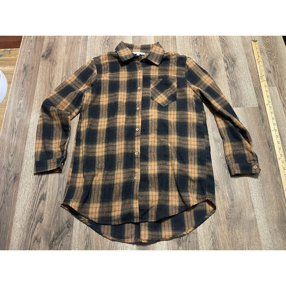 HYFVE Shirt, Men's Size Small, Black Brown Button Up, Long Sleeve, Flannel